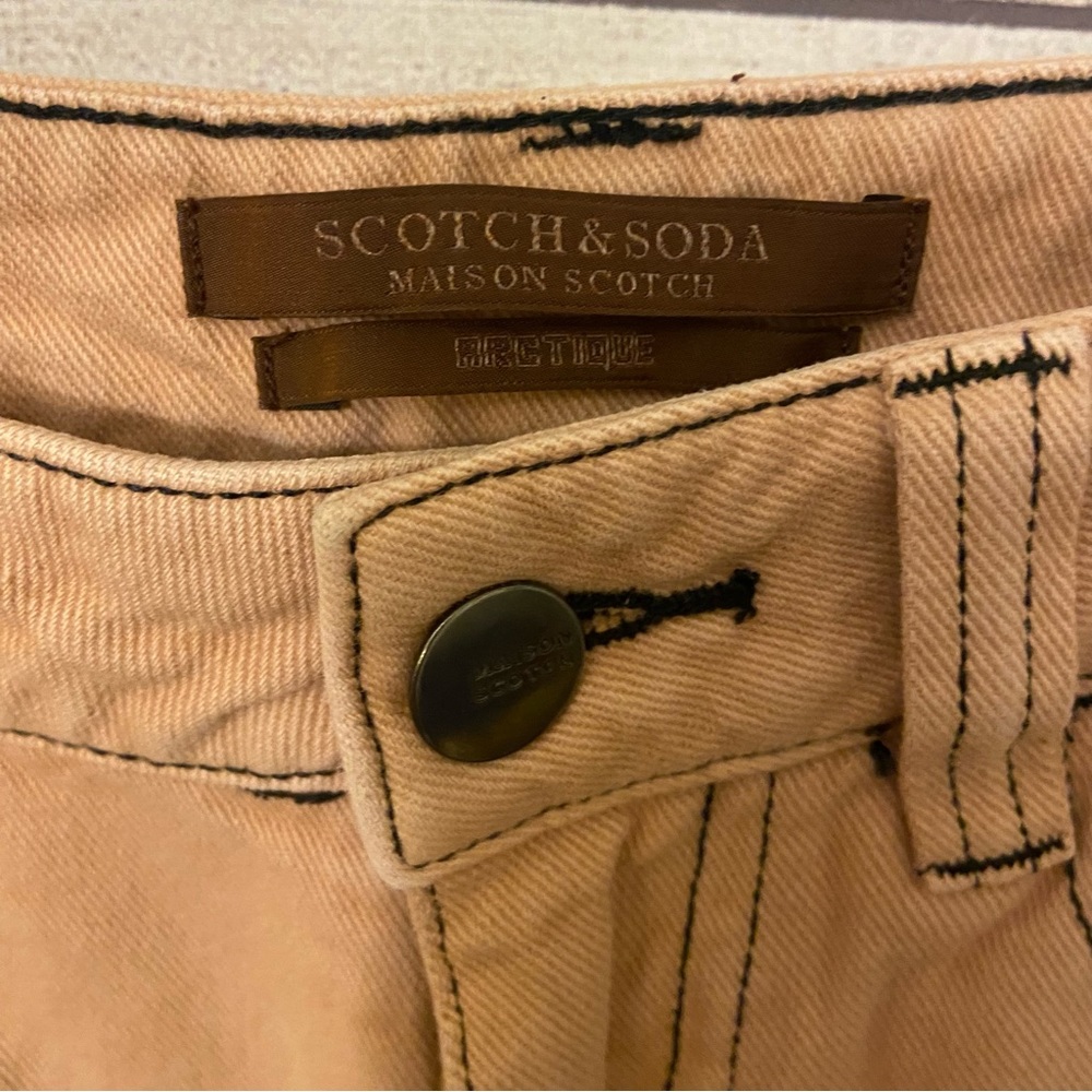SALE Scotch & Soda peach colored wide flare jeans 24 EUC - Picture 10 of 13